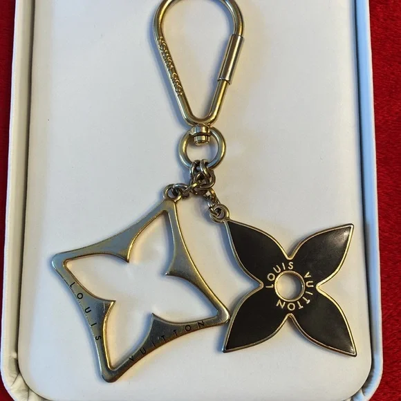 Authentic Louis Vuitton bag charm Porte Cles puzzle key chain Black Gold - Picture 2 of 10